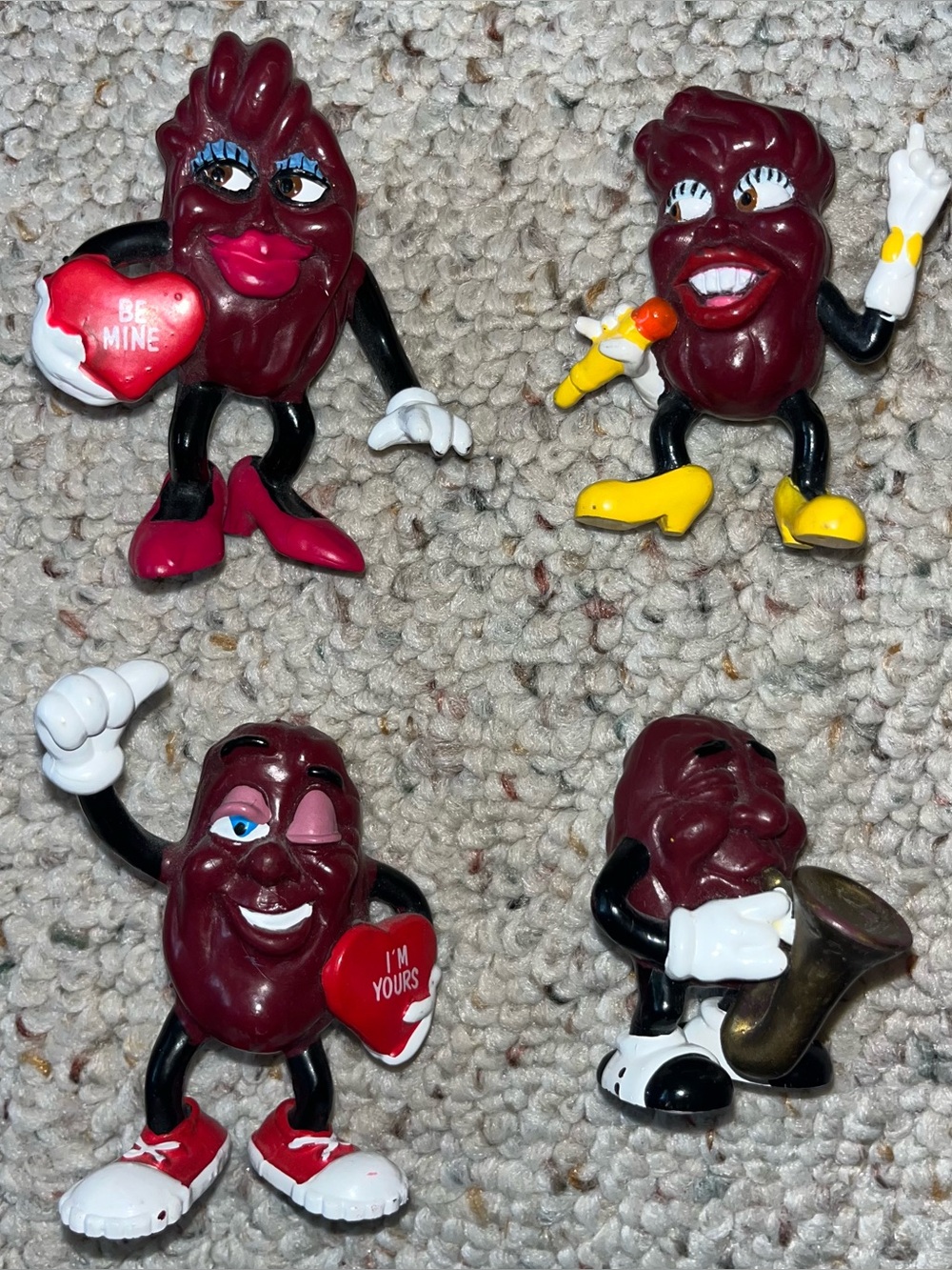Set of 4 Vintage 1988 California Raisins Figures/Toys - EXCELLENT CONDITION